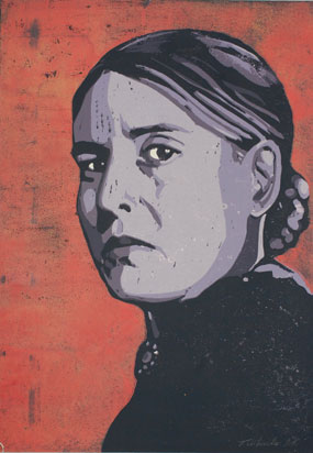 Anna Seghers - Linoldruck von Thilo Weckmüller